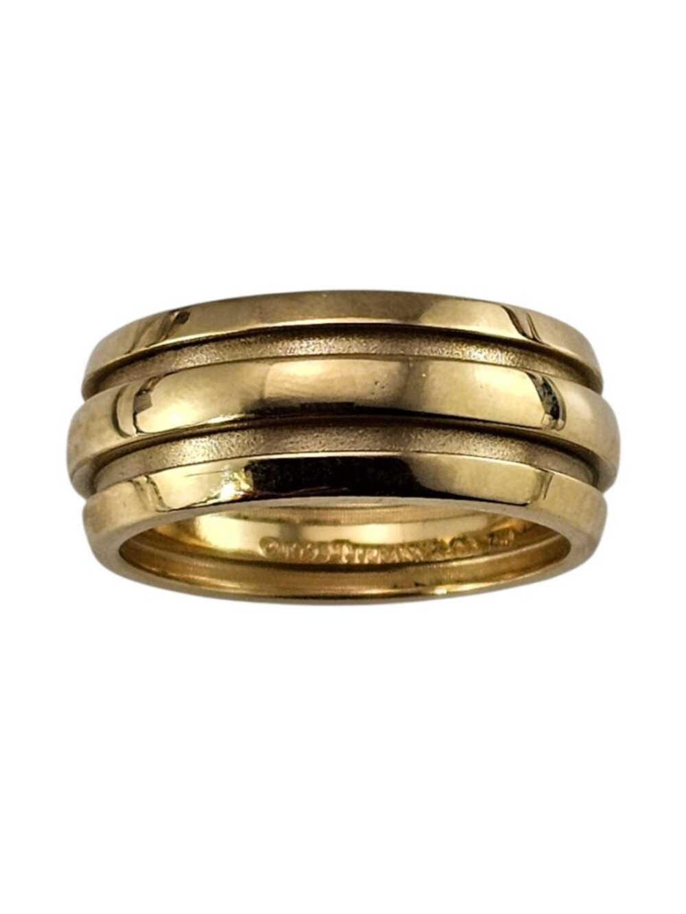 1995 Tiffany & Co. 18K Yellow Gold Atlas Groove Band Ring Size 9 #24953